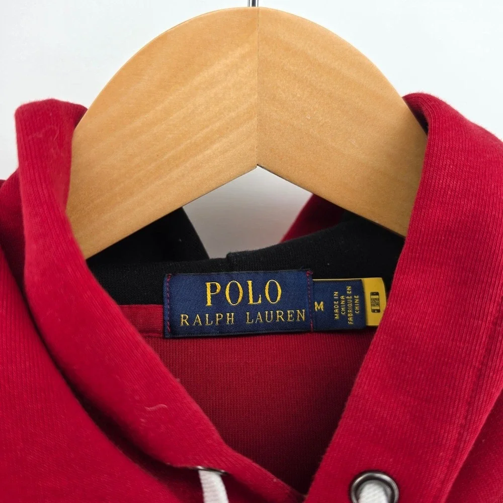 Polo Ralph Lauren Mens Red Racing Colorblock Hoodie World Cup Alpine Size Med